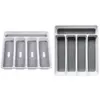 Flatware Tableware Silverware Drawer Organizer with Non-slip TPR Linings Non-Slip Utensil Organizer Plastic Cutlery Tray 1
