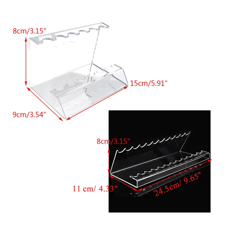 Pen Holder Acrylic Transparent Pen Holder Display Stand Multifunctional 6/12-Slots Eyebrow Makeup Brush Rack Stationery Organizer