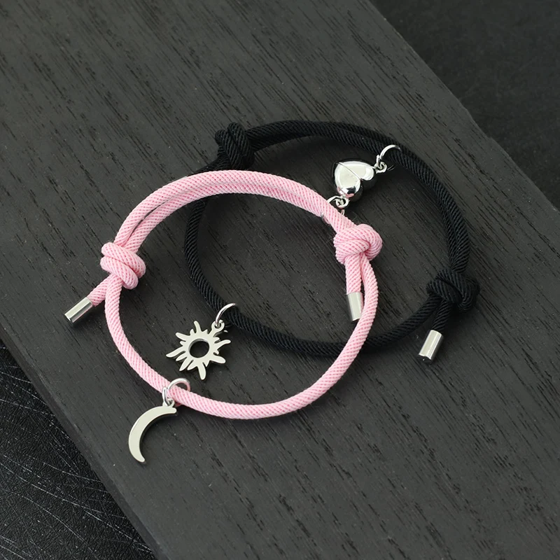 Magnetic Couple Heart Bracelet Set for Valentine Day Gift