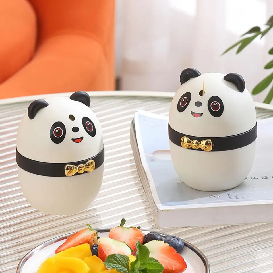 Glixoft Distributeur De Cure-dents En Forme De Panda En Bois Pour La Maison, Le Restaurant, Le Bar