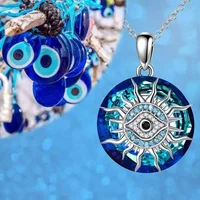 2023 القلائد والمجوهرات الراقية الجليد الأزرق قطرة النفط الشيطان عين الشر نقل تميمة المرأة 3