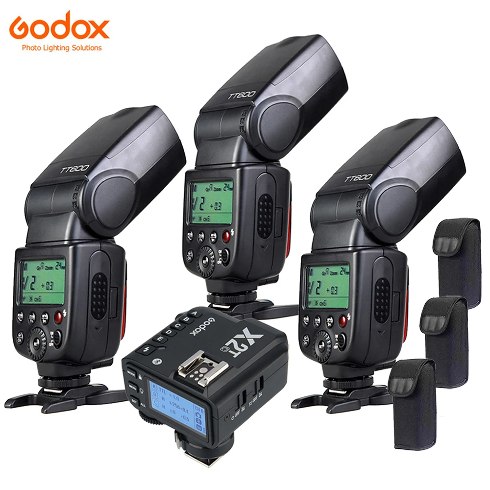 Flash Godox TT600 Sans Fil - Compatible Canon Nikon Fuji, GN60, HSS - Avec émetteur X2T-C