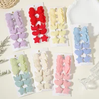Children Bow Hair Clips Baby Girls Mini Star Love Crown Hairpins Soild Colors Barrettes New Year Kids Hair Accessories Gifts