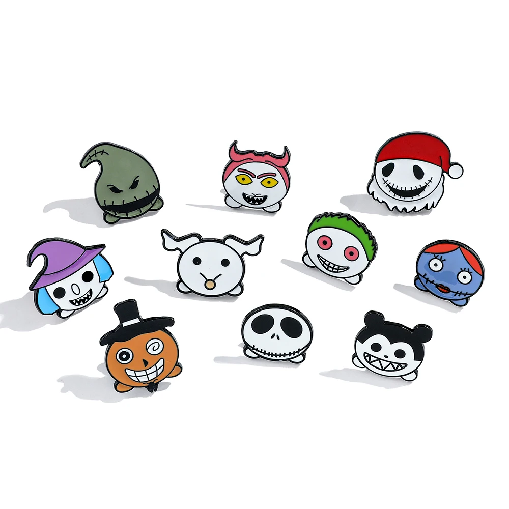 Disney The Nightmare Before Christmas Cartoon Smalto Pins Jack Skellington Sally Oogie Boogie Cute Spille Cartoon Anime Badge