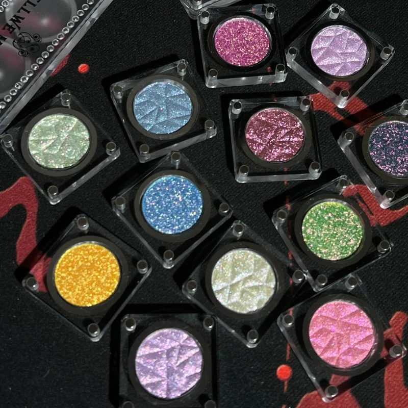 Shellwe Makeup Stray Birds Collectiodn Pressed Multichrome Flake Clear Eyeshadow Palette Duochrome