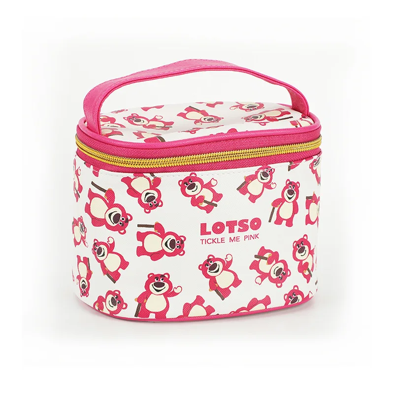 

Disney Strawberry Bear Women's Makeup Bag Cartoon Cute Girl Portable Small Outdoor Toiletries Cosmetics Waterproof Storage Bag