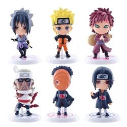 Set of 6 Naruto Character Figurines with Personality Bases - Mini Collectible Toys Gift Set (6 pcs opp bag)