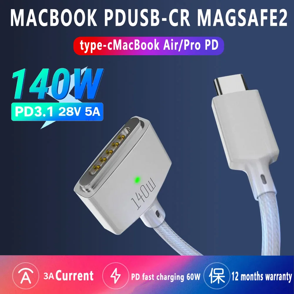 

Магнитный USB-кабель, Тип C, Magsafe 3, конвертер, зарядный кабель для заказа, PD, 140 Вт, для MacBook a