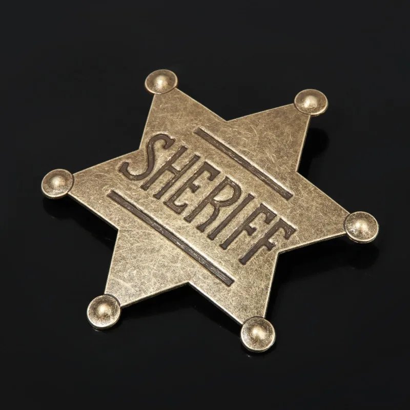Badge De Shérif Western - Étoile Métal Vintage - Accessoire Cosplay Cowboy - Cadeau Homme