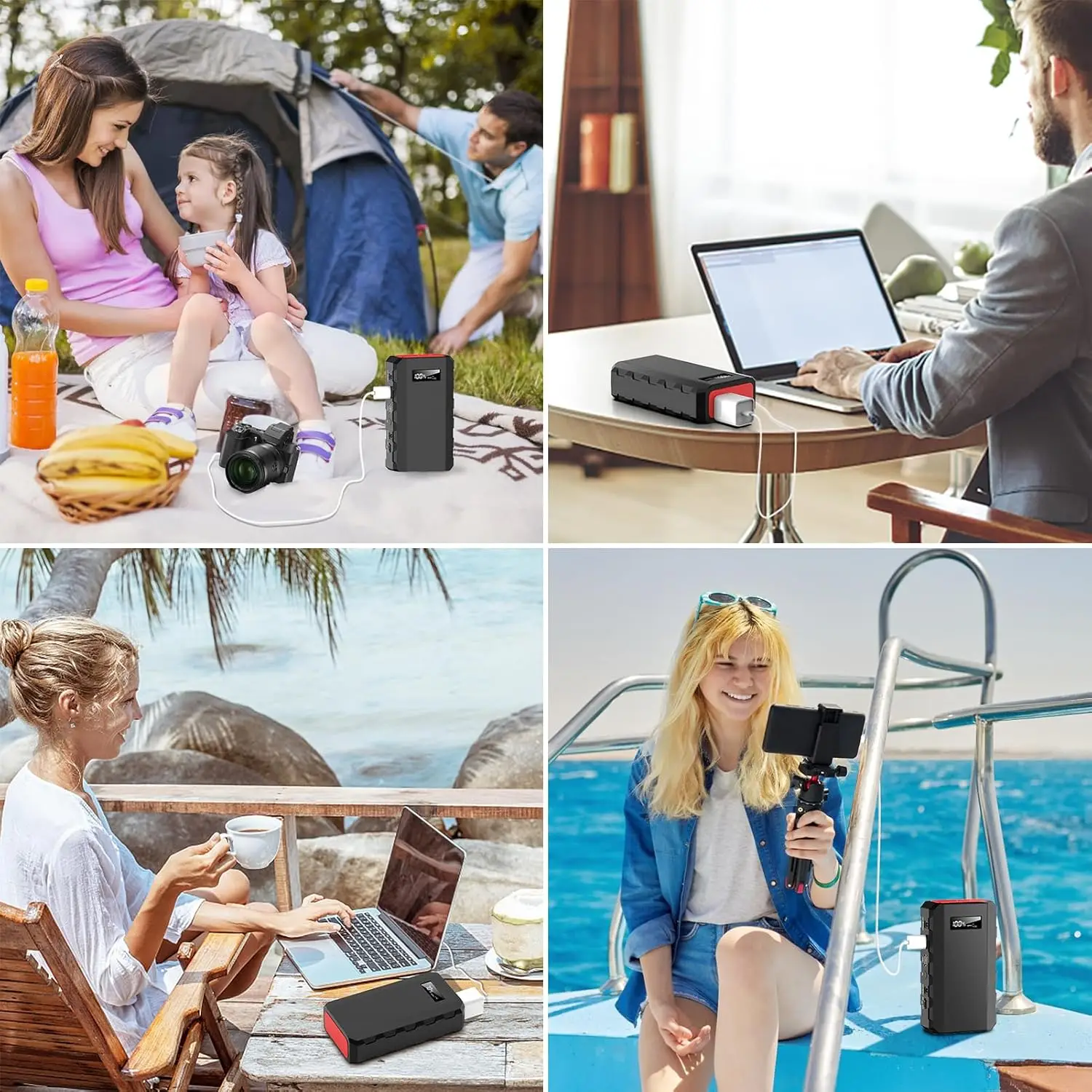 Portable Power Station Camping Solar Generator Solar Panel Not Included Lithium Battery Power  DC USB  for Home Camping 6