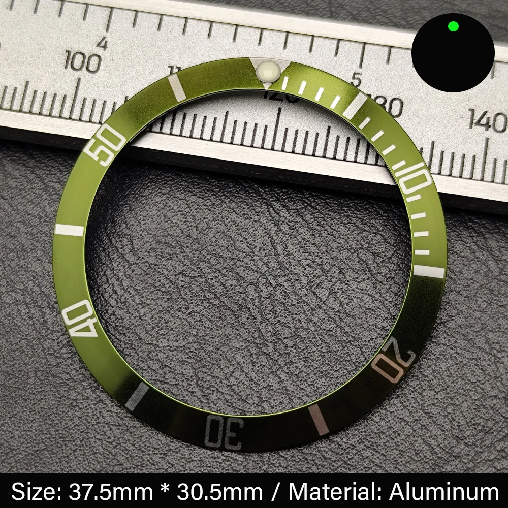 Sleek Black 37.5mm Bezel Insert for Watch Cases – Ceramic/Aluminum Finish