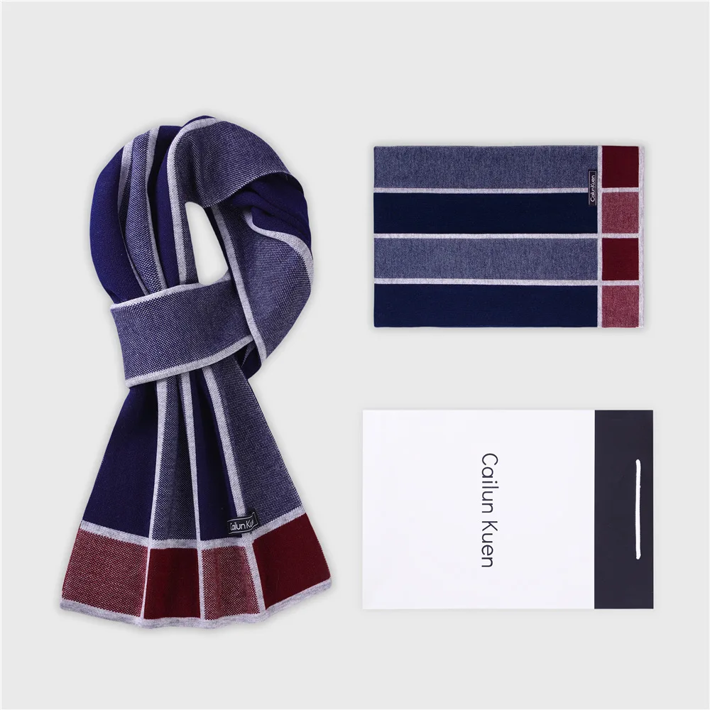 Fashion Design Wool Scarf Men Autumn Winter Thick Warm Soft Muffler Male Plaid Knit Cashmere Business Scarf Gents knitted scarf cashmere scarf neck wrap neck gaiter