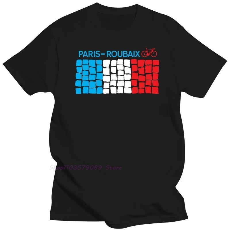 T-Shirt Fahrrad Con Bandiera Paris Roubaix Gepflasterten