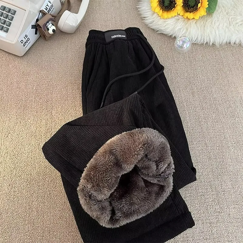 Outdoor Cold Resistant Warm Corduroy Men's Winter Thick Cotton Pants Retro Casual casual pants corduroy pants