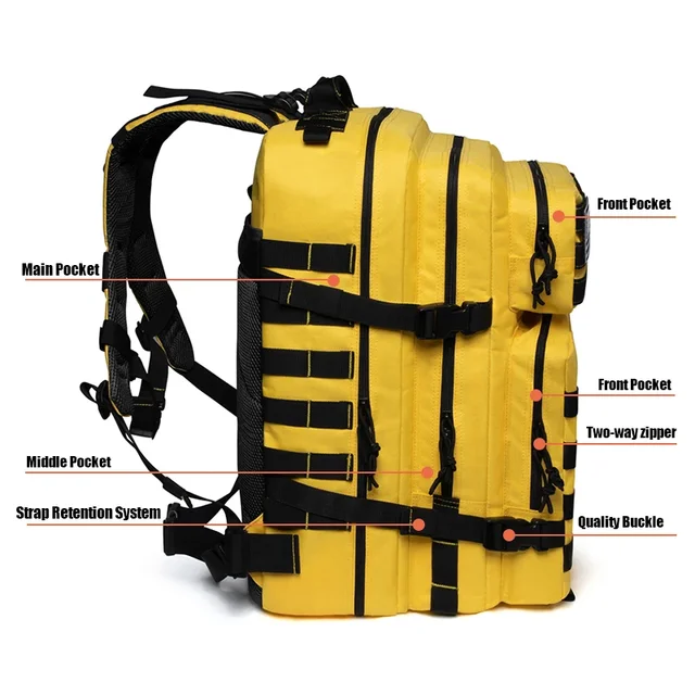 Outdoor 45L GYM Fitness Style Backpacks for men/women Tactical Training Molle Survival Bag Hiking Trekking Rucksack School bag 4