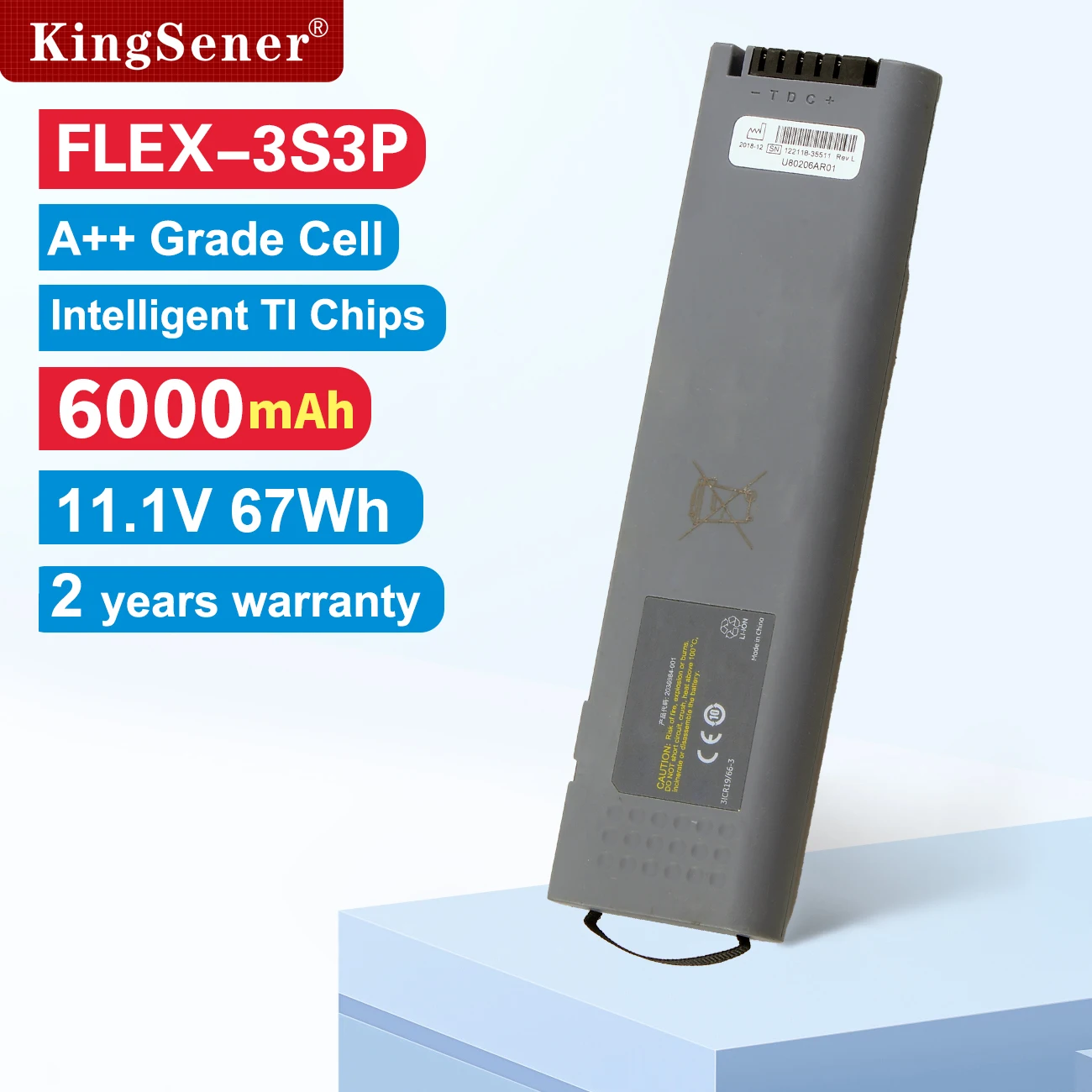 

KingSener FLEX-3S3P Replacement Battery For GE Healthcare Monitor B650 B105 B125 122118-35511 U80206AR01 2036984-001 67WH