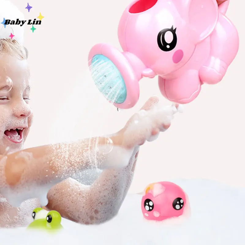 

Baby Kids Toy Baby Bath Toys Lovely Plastic Elephant Shape Water Spray for Baby Shower Swimming Toys Kids Gift Storage Mesh Bag