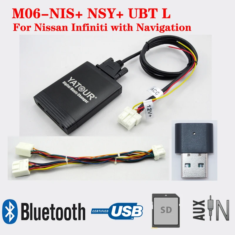 

Yatour M06+UBT Bluetooth USB SD interfaces for Infiniti Nissan Almera Pathfinder Navara Note Patrol Qashqai Xtrail