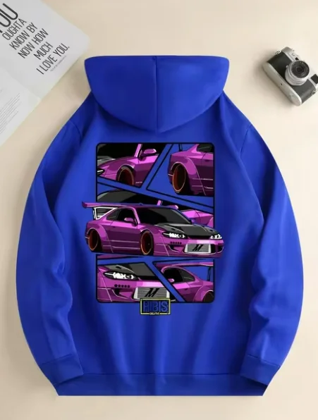 JDM Racing Print Men's Hoodie Men Fashion Trend Hooded Shirt Casual and Versatile New in Hoodies & Sweatshirts Man to Man