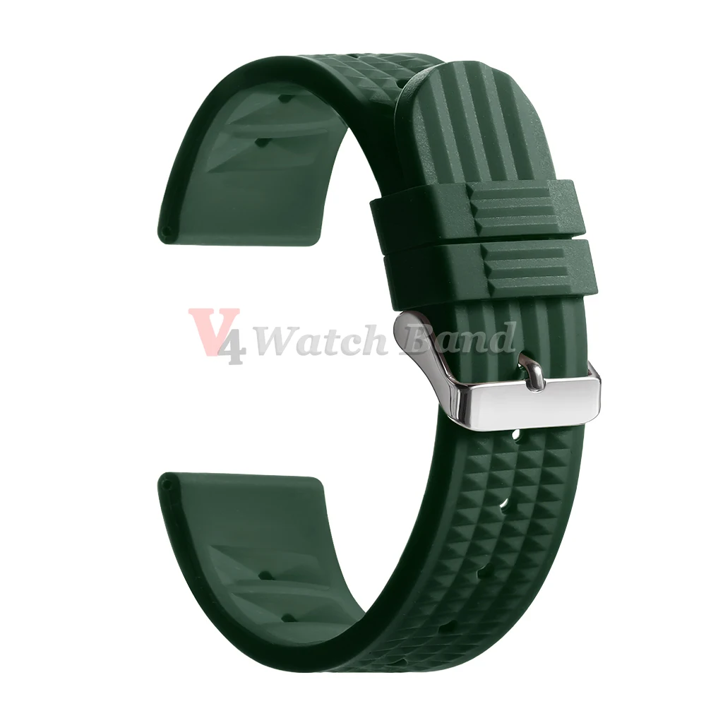 Premium Waterproof Silicone Sport Strap - Universal 20mm/22mm Rubber Watchband