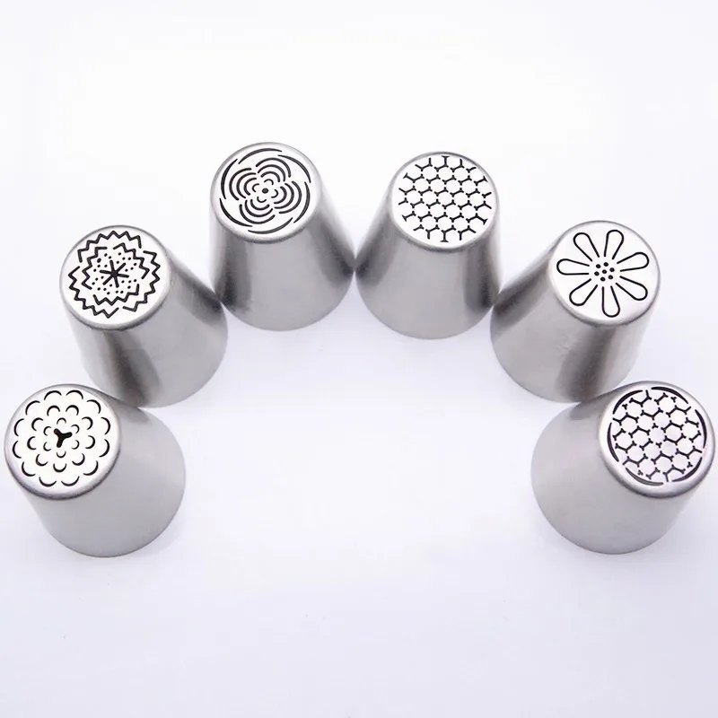 Cake Decorating Tip Set Cake Icing Nozzles Baking Nozzle Set Cake Decorating Nozzle Set 6/8Pcs Russian Tulip Flower Cake Icing Piping Nozzles