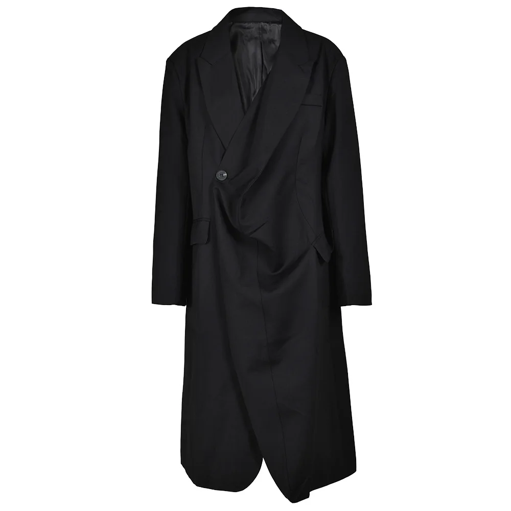 

SuperAen Autumn New Style Irregular Design Long Coat Elegant Style Cardigan Korean Windbreaker Women