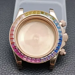 Elegant 39.3mm Silvery/Gold Men's Watch with Steel Case and 20mm Strap Box (35 rose gold)