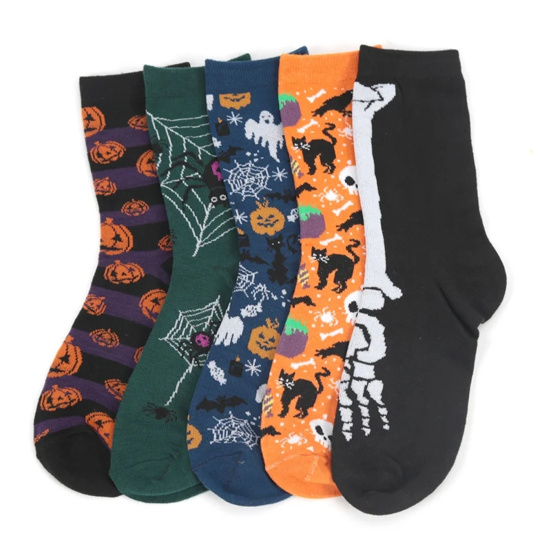 Anime Funny Socks Halloween Women Creative Cosplay Hip Hop Novelty Harajuku Bone Spider Web Male Skateboard Japanese Long Socks