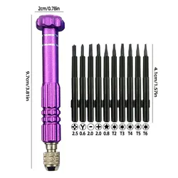 Precision Screwdriver Set: Versatile Tool Kit for Electronics Maintenance (PURPLE)