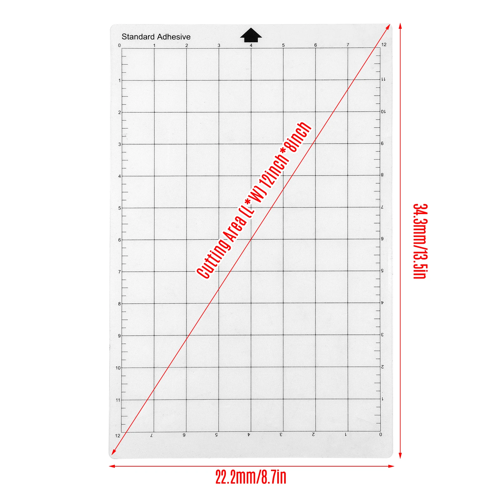 Cutting Mat 3PCS Replacement Transparent Adhesive Cricut Mat with Measuring Grid 8 by 12-Inch For Silhouette Cameo Cricut