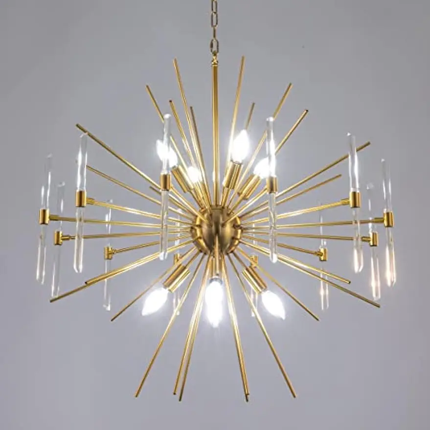 

Wellmet Sputnik Chandelier, 8-Light Crystal Chandelier, 30'' Modern Starburst Chandelier Light Fixture for Living Room, Bedroom