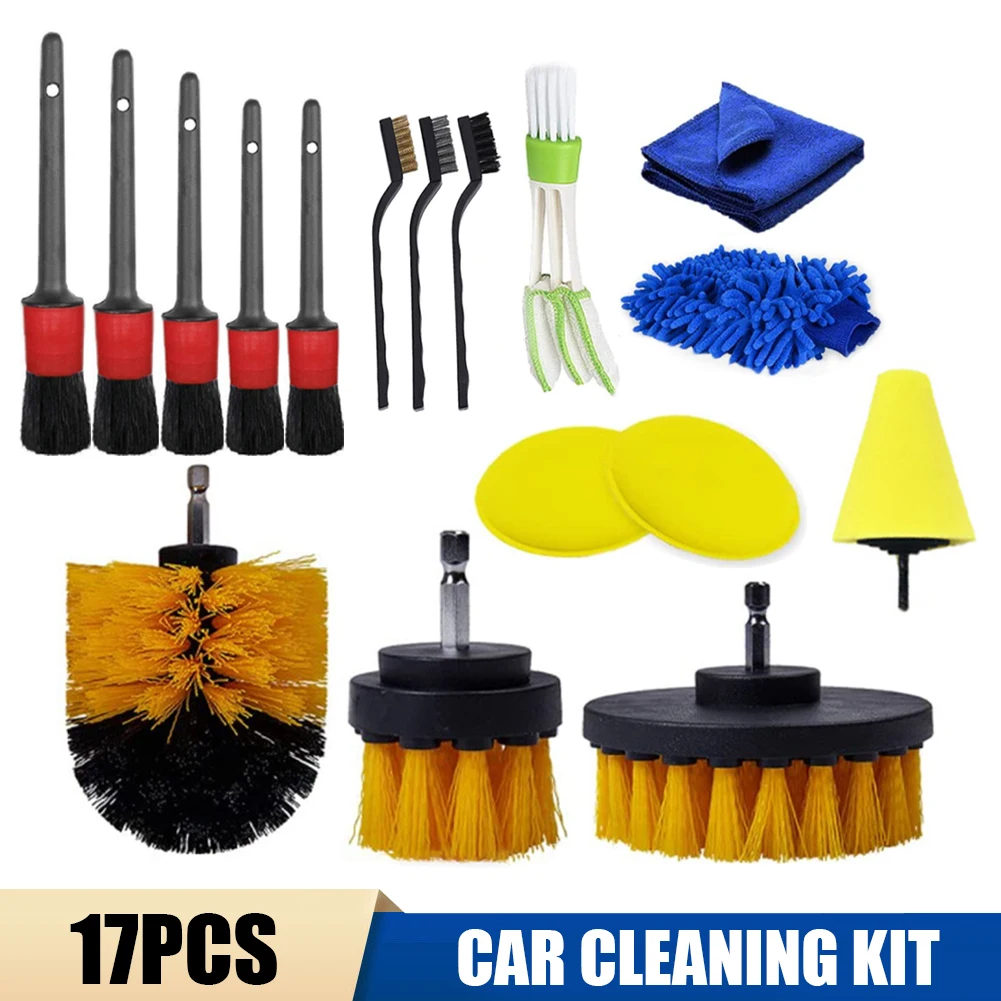 17Pcs Car Cleaning Tool Detailing Brush Air Conditioning Cleaing Brush