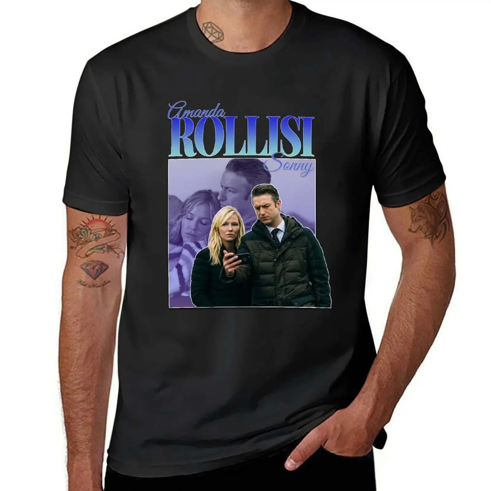 

Rollisi Amanda Rollins Sonny Carisi 90s Inspired Vintage Homage T-Shirt plus size tops summer clothes for a boy T-shirt men