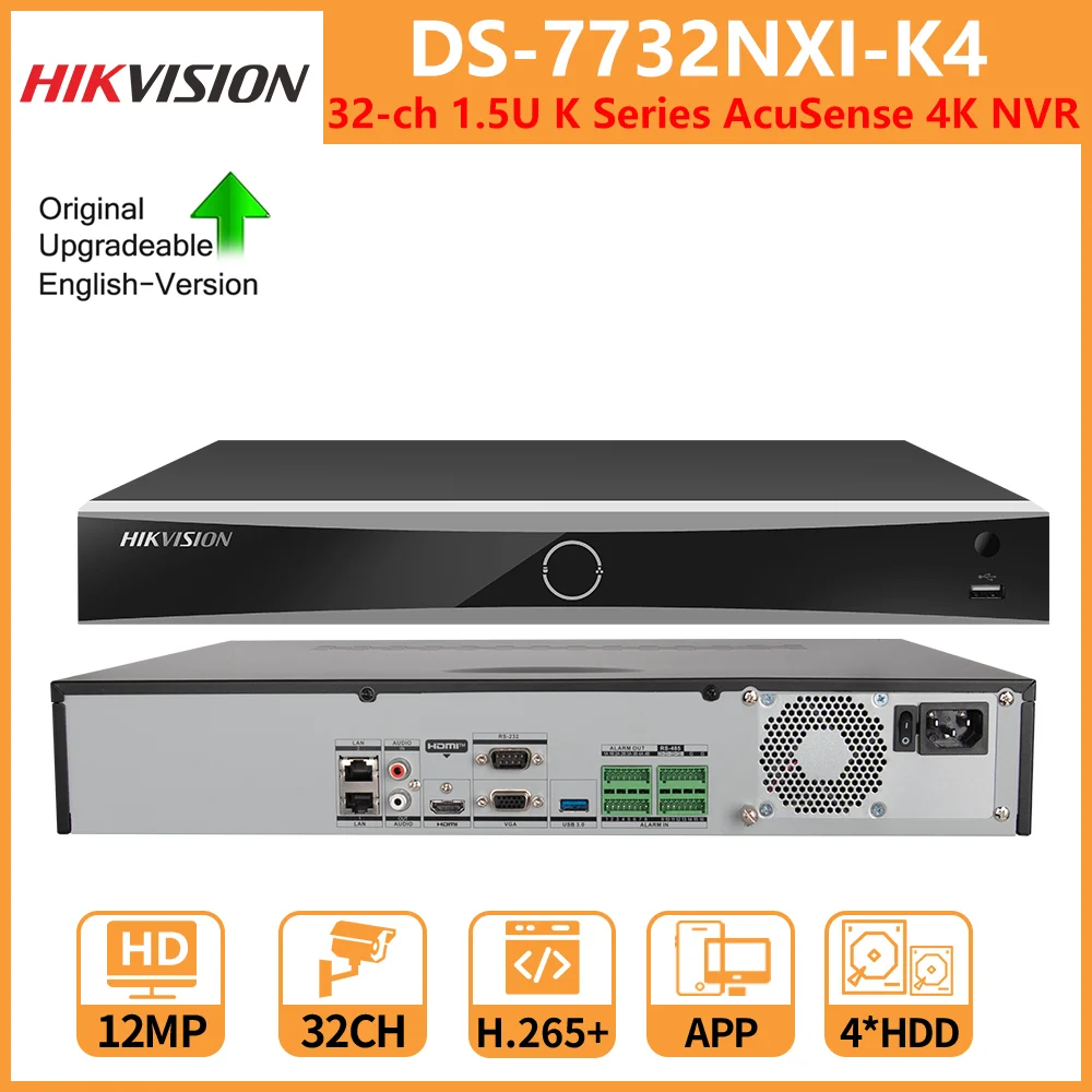 Hikvision 32Ch 1.5U K Series Acusense 4K Nvr Ds-7732Nxi-K4 Motion Detection 2.0 Videoregistratore Di Rete Di Riconoscimento Del Veicolo Umano