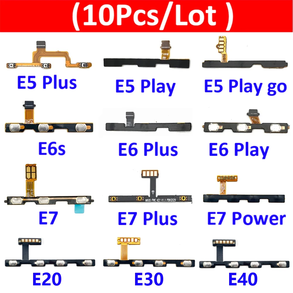 

10Pcs/Lot , Power On Off Volume Button Flex Cable For Motorola Moto C E4 E5 E6 E6s E7 Power Plus Play Go E7i E20 E30 E40
