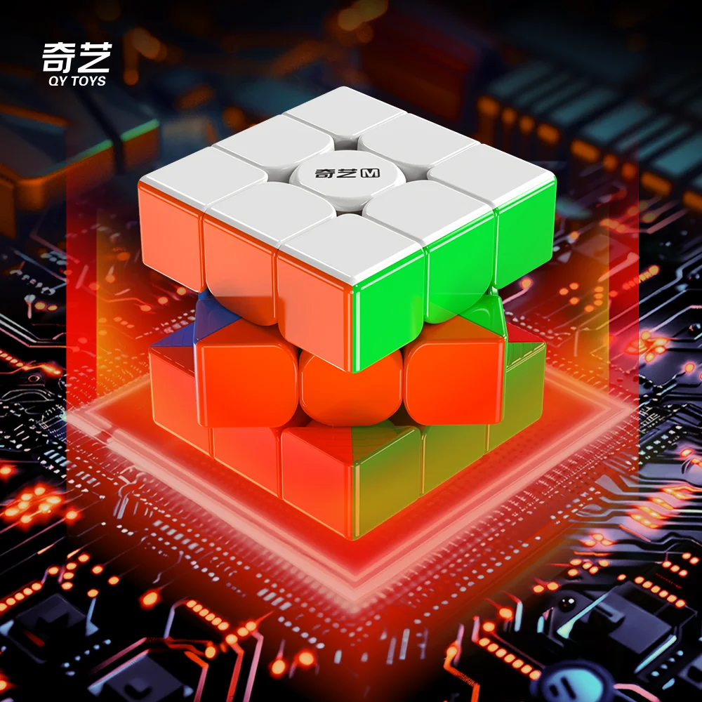 새로운 Qiyi Warrior M UV 3X3 마그네틱 매직 스피드 큐브 스티커없는 Fidget Toys Qiyi Warrior UV Cubo Magico Puzzle