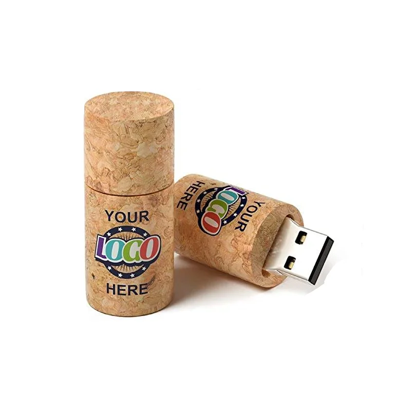 10개/세트 무료 로고 맞춤형 나무 코르크 USB 플래시 드라이브 우드 플러그 펜드라이브 4GB 8GB 16GB 32GB 64GB 메모리 스틱 웨딩 선물