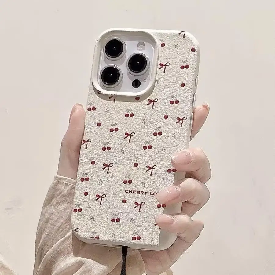 Lichee Pattern Cute Cherry Flower Phone Case Cover