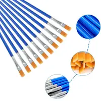 10Pcs/set Painting Brushes Art Round Flat Hair Nylon Hair Paint Brush Pen for Oil Acrylic Watercolor School Art Supplies 2
