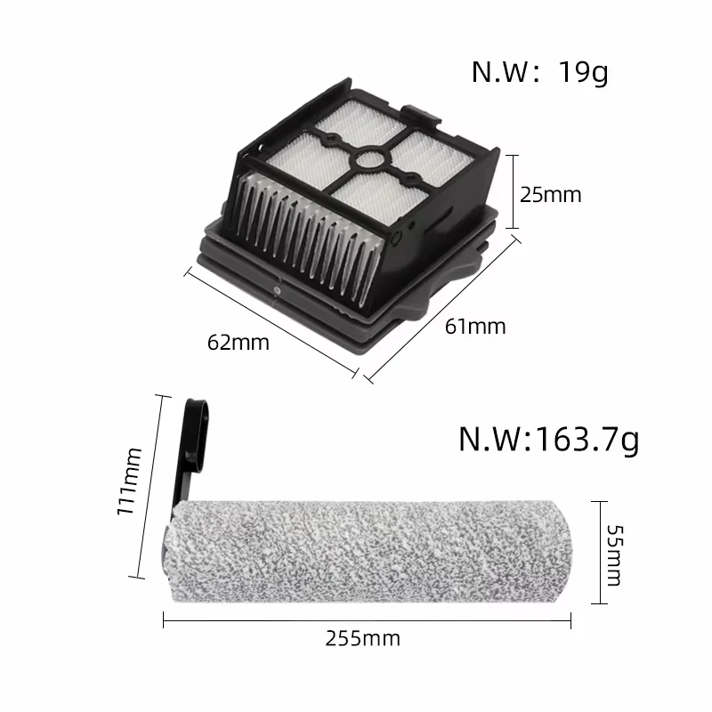 For Tineco Floor One Switch S6Stretch S6 Parts Wet Dry Vacuum Cleaner Consumable Roller Brush HEPA Filter Accessories