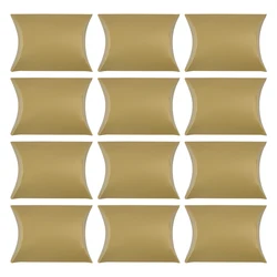 Elegant Pillow Boxes for Gifts - Set of 50 Decorative Party Favor Pouches (Dark Khaki)