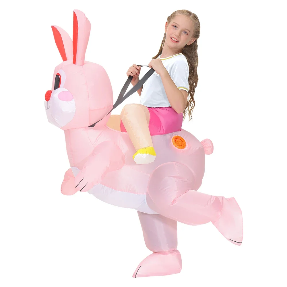 Kids Bunny Inflatable Costume Adult Rabbit Anime Mascot Performance Clothes Halloween Party Carnival Easter Cosplay Costumes