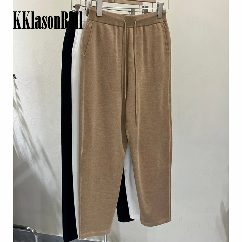 

11.9 KKlasonBell Drawstring Merino Wool Knitted Sweatpants Women