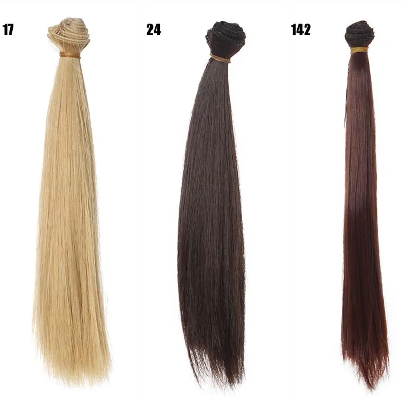 25cm*100CM Doll Wigs/hair Refires Bjd Hair Black Gold Brown Green Straight Wig Thick Hair For 1/3 1/4 BJD Diy toy wigs doll wigs doll accessories doll wig headgear