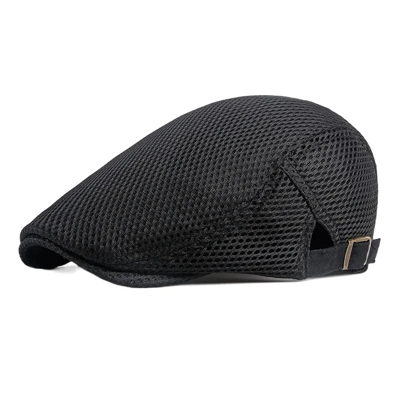 

Beret Women's Summer Thin Hollow Mesh Breathable Peaked Cap Men's Korean-style Light Board Retro Sun Protection Hat Advance Hats