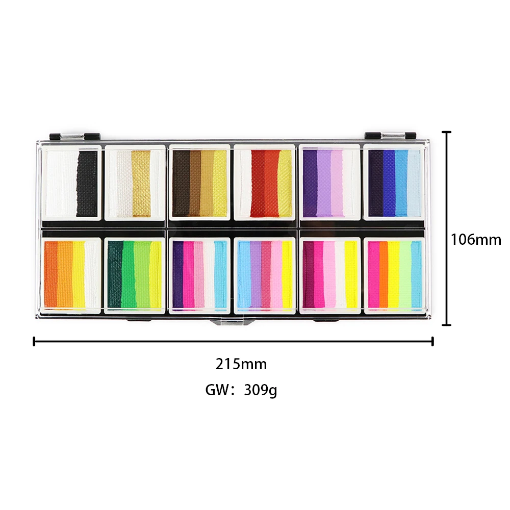 Bowitzki Professional Dream Face Paint And Body Paint for Kids Adults 12x10gm One Stroke Split Cake Rainbow Halloween 4