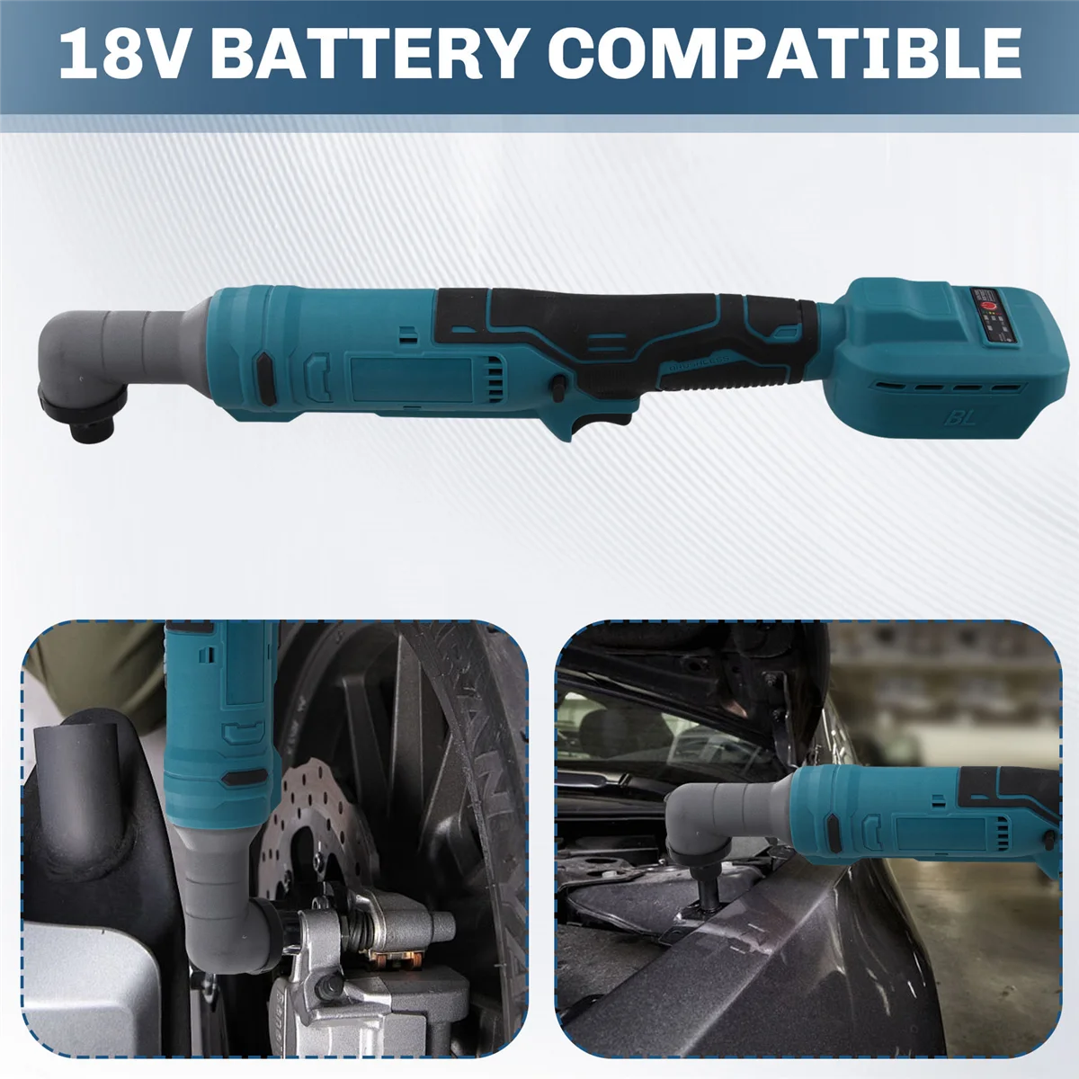 Cordless Impact Wrench Brushless 90 Degree Right Angle Small Electric Ratchet Wrench 1/4 Collet For Makita 18V Battery