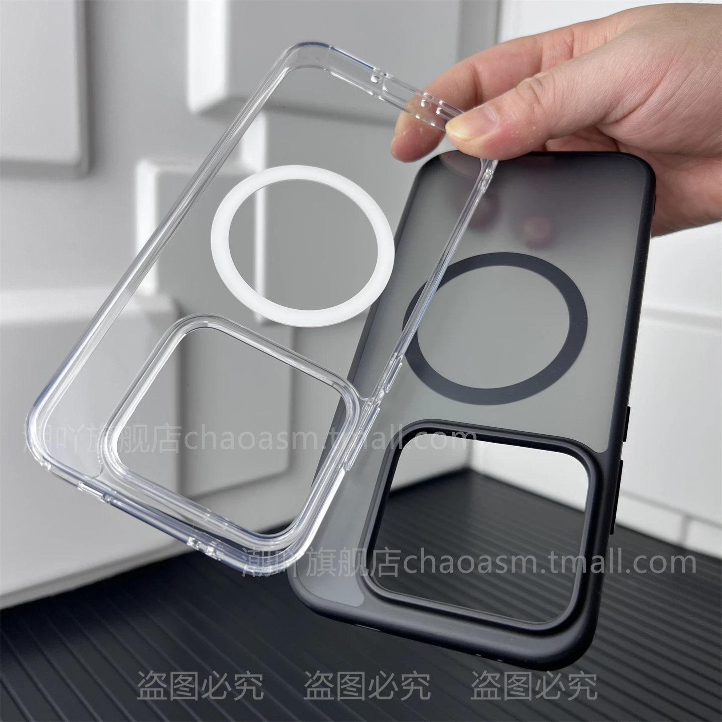 Luxury HD Matte Acrylic Magnetic Back Cover with Square Camera Holes