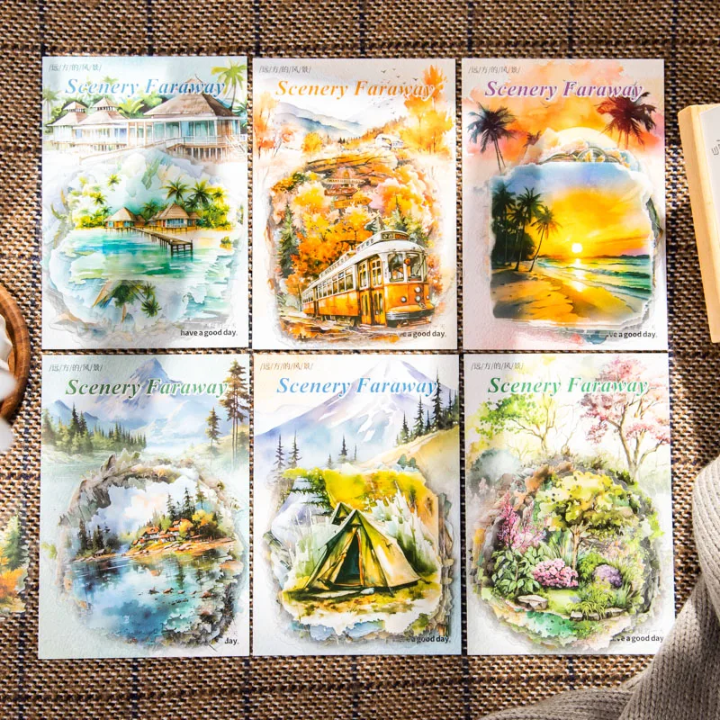 

30pcs/pack Ins Landscape Stickers DIY Scrapbooking Collage Junk Journal Creative Stationery PET Aesthetics Decor Stickers