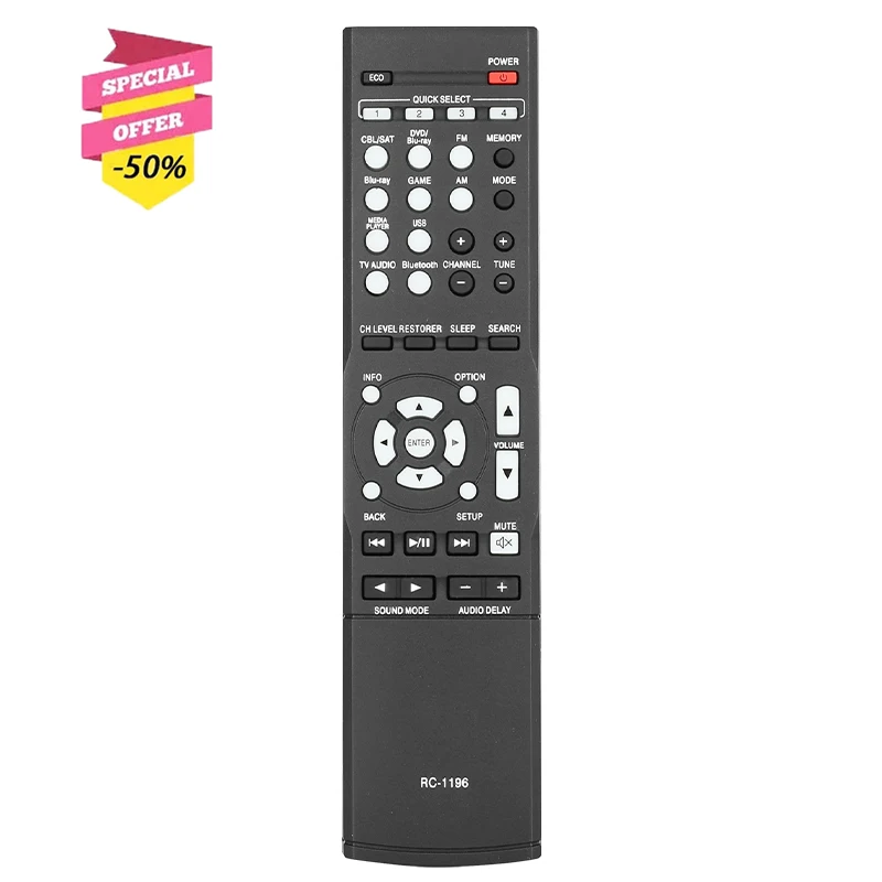 Rc-1196 Telecomando Per Ricevitore Av Denon Avr-S510 Avr-1612 Avr-S900S Avr-S710W Avr-2112Ci Avr-X2100W Avr-X1100W Avr-S500Bt